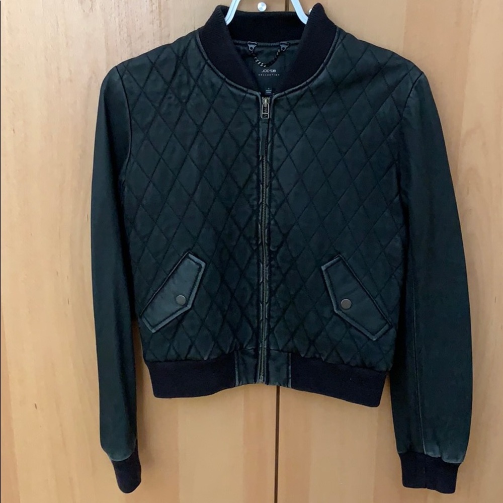 Joe's Jeans leather bomber jacket